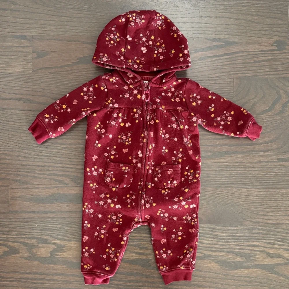 Carter's Floral Fleece Jumpsuit | 6 Months